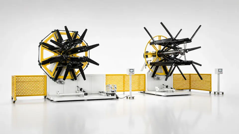Plastic pipe coiler and uncoiler Plastic pipe coiler and uncoiler