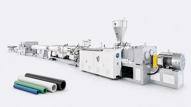 Plastic pipe extrusion line Plastic pipe extrusion line